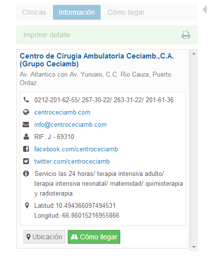 Hacer clic en "Cómo Llegar"