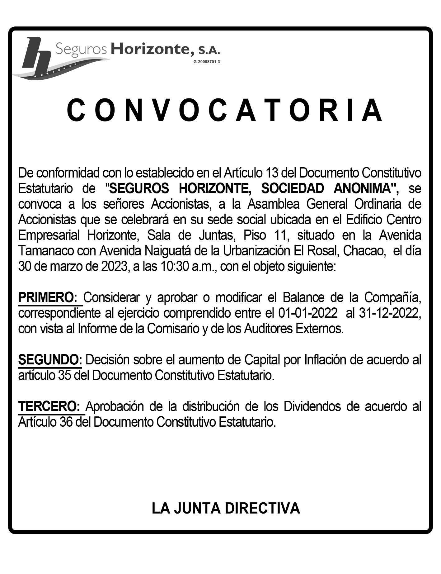 convocatoria 18 mar 2023